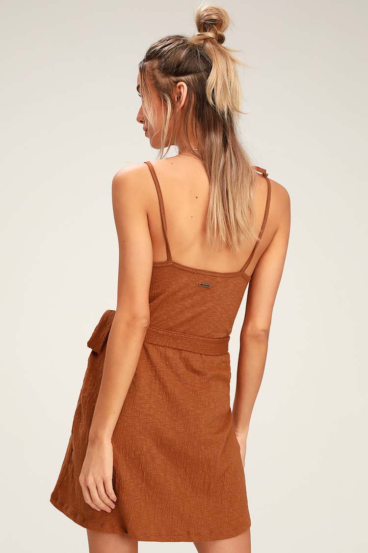 Billabong Going Steady - Light Brown Dress - Mini Dress - Lulus