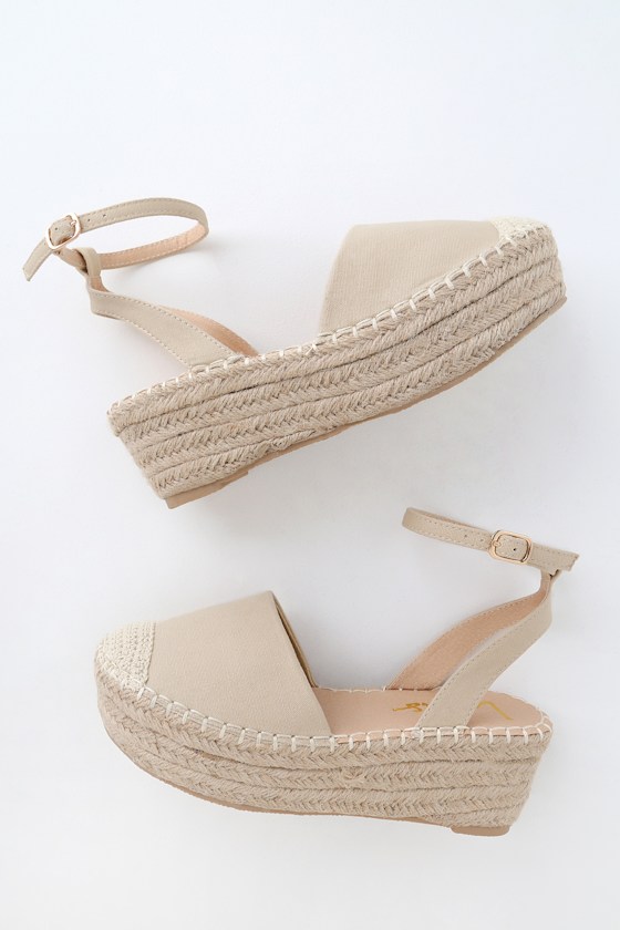 Janelle Taupe Flatform Espadrilles 7