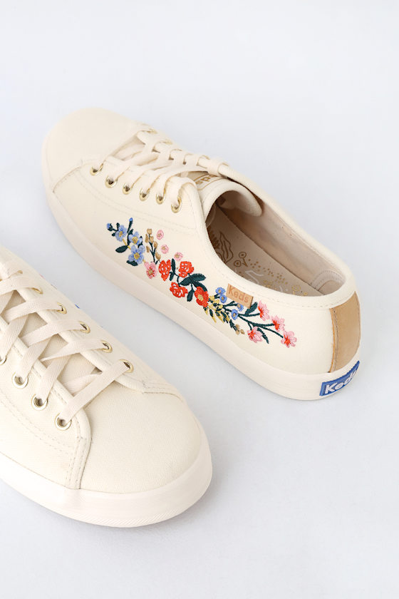 Keds x Rifle Paper Co Kickstart Sneakers Embroidered Sneakers Lulus