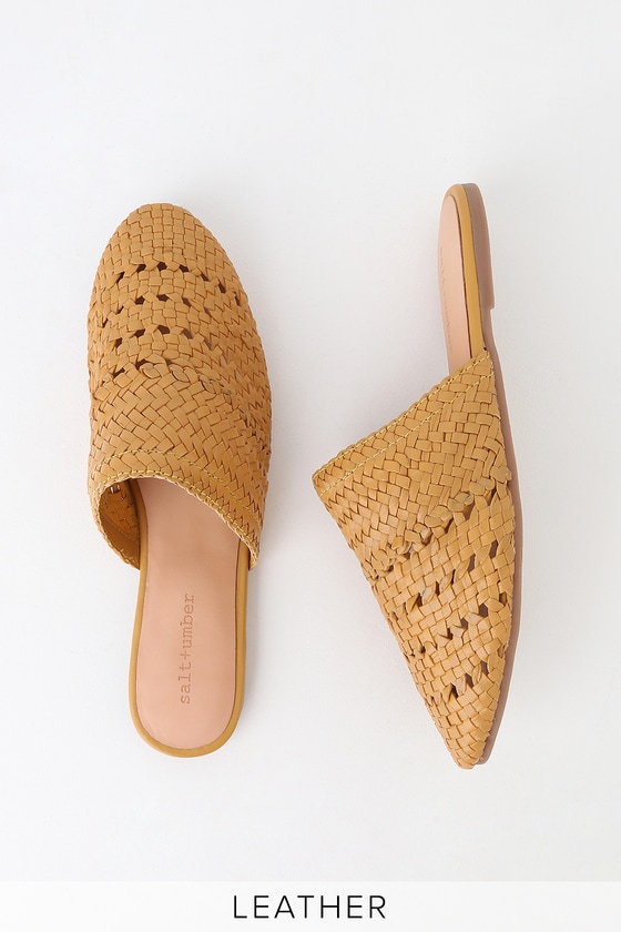 flat woven mules