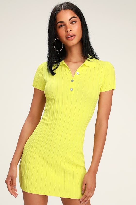 Salty Hair Don't Care Neon Green Short Sleeve Bodycon Dress 2