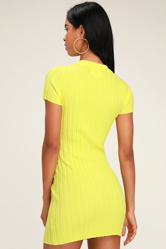 Salty Hair Don't Care Neon Green Short Sleeve Bodycon Dress 4