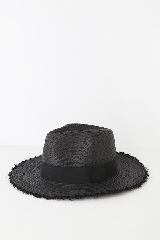 Feelin' It Black Woven Boater Hat 2