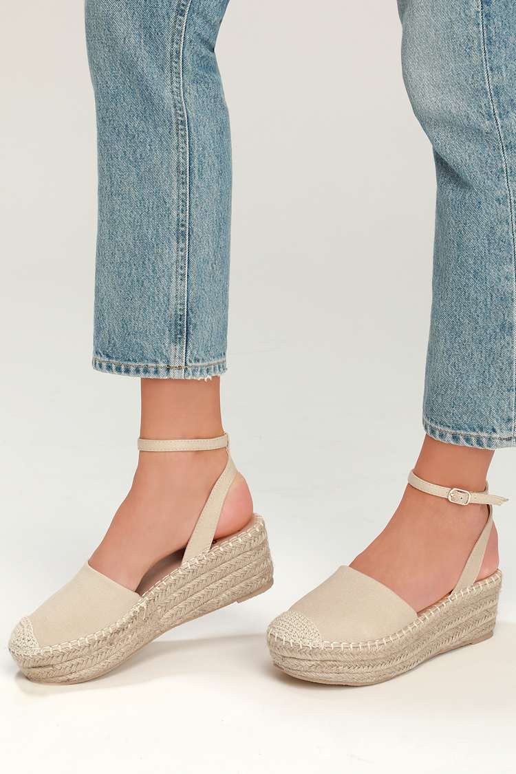 Taupe Espadrilles - Shoes Flat Espadrilles Lulus