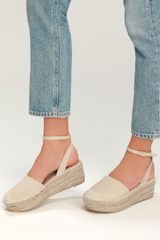 Janelle Taupe Flatform Espadrilles 2