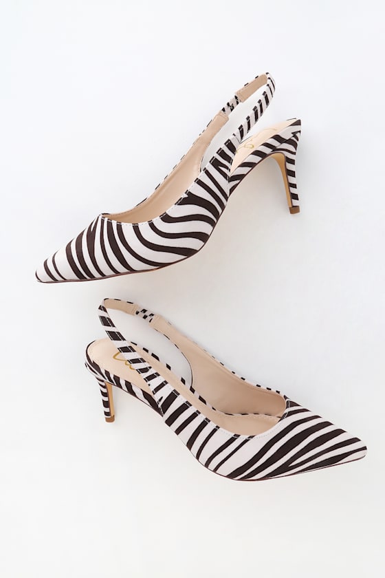 Cute Zebra Pumps Black and White Pumps Slingback Pumps Lulus