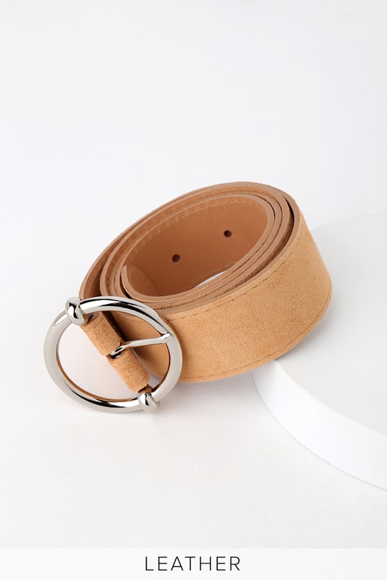 Chic Sleekness Beige Suede Leather Belt 4