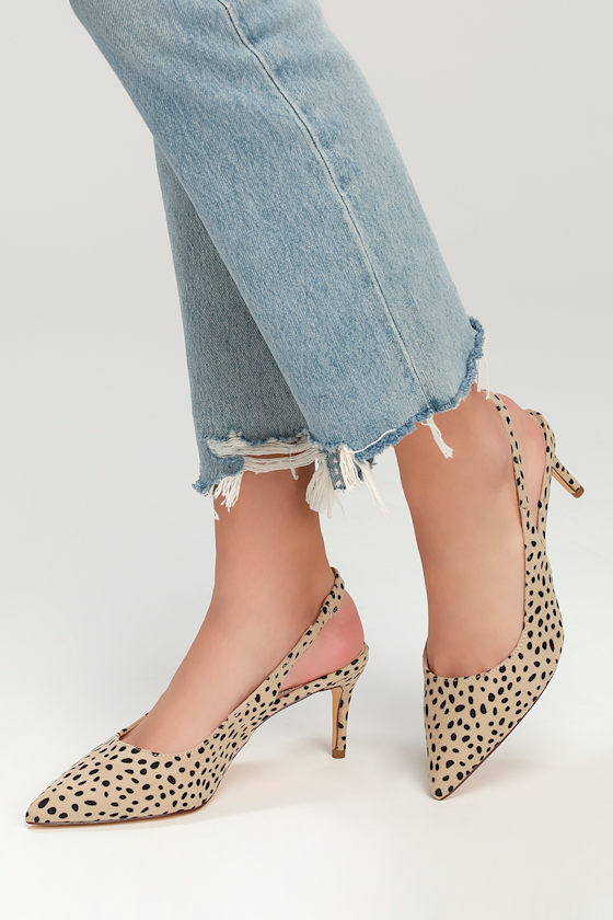 Christa Cheetah Pointed-Toe Slingback Pumps 1