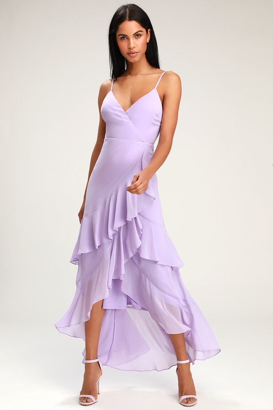 lavender ruffle dress