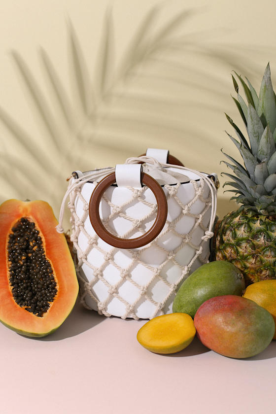 Mellow Mood White Net Tote 5