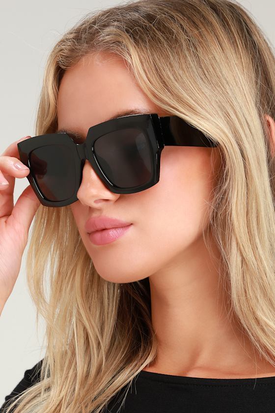 Cool Black Sunglasses - Oversized Sunglasses - Oversized Sunnies - Lulus