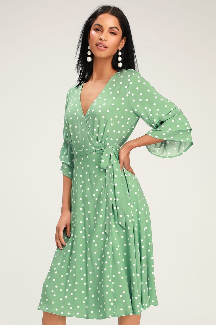Green Polka Dot Dress for Spring - Reese's Hardwear