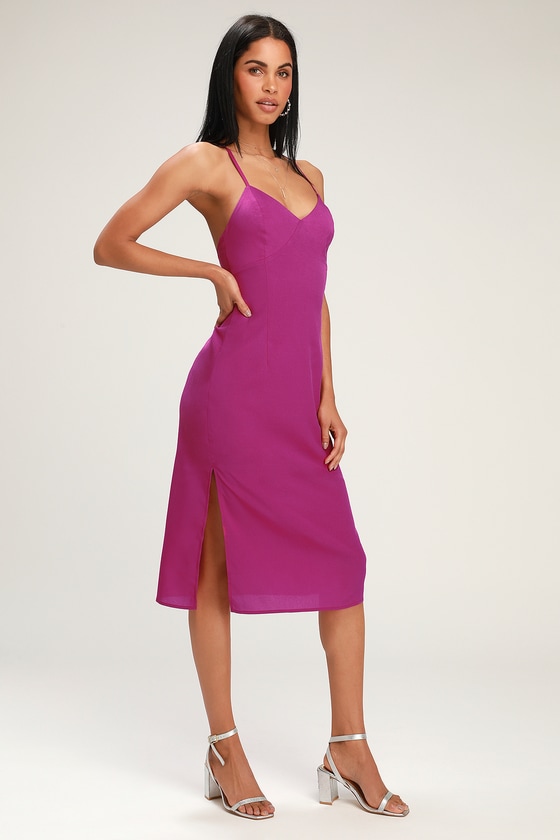 Cute Purple Dress - Purple Midi Dress - Purple Empire Waist Dress - Lulus