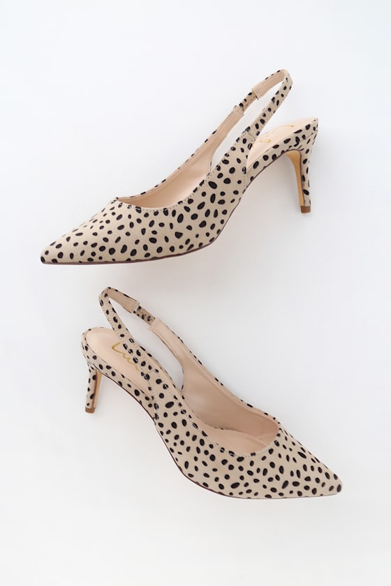 Christa Cheetah Pointed-Toe Slingback Pumps 1