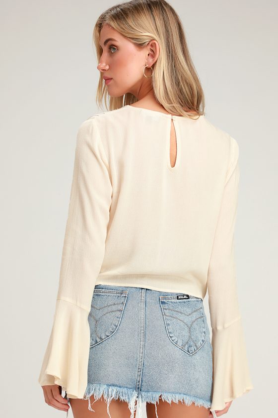 Whitley Cream Embroidered Bell Sleeve Top 4