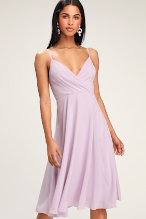 Pretty Purple Dress - Surplice Midi Dress - Purple Midi Dress - Lulus