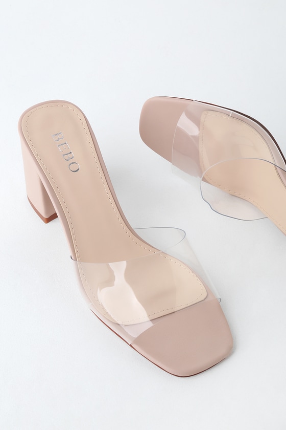 clear vinyl mules