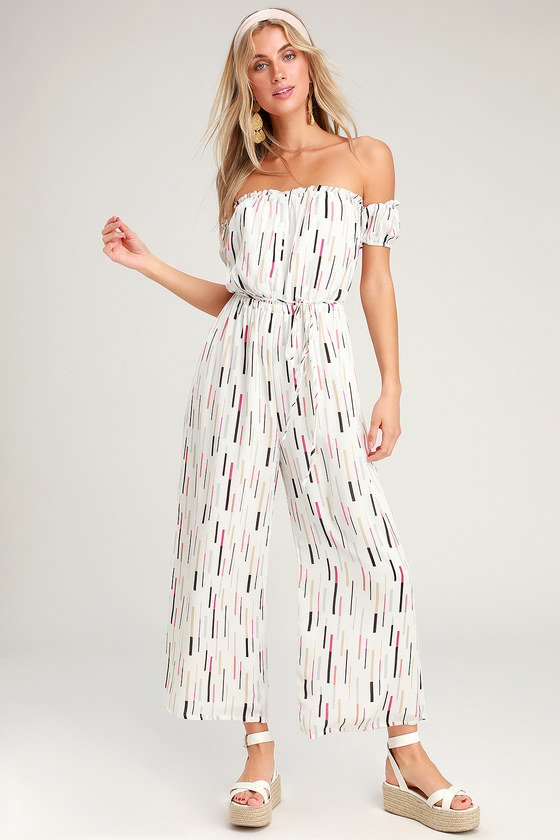 lulus off shoulder jumpsuit
