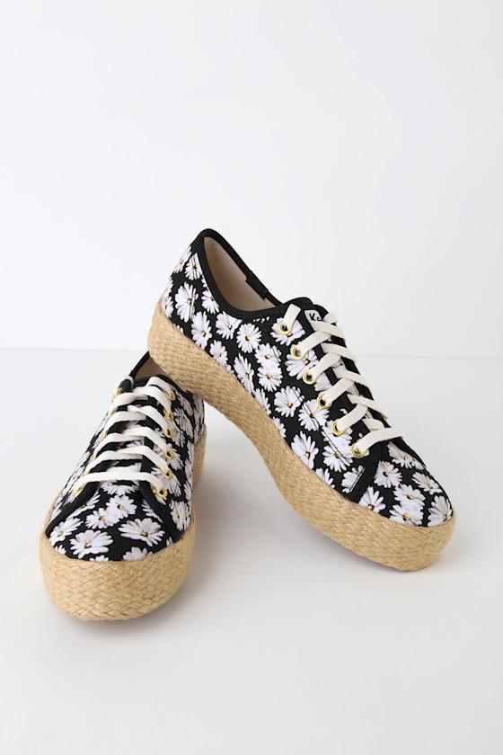 Keds Triple Kick Daisy Black Platform Espadrille Sneakers Lulus
