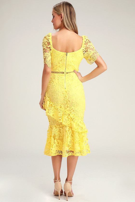 Briarwood blush pink lace ruffled midi dress clearance