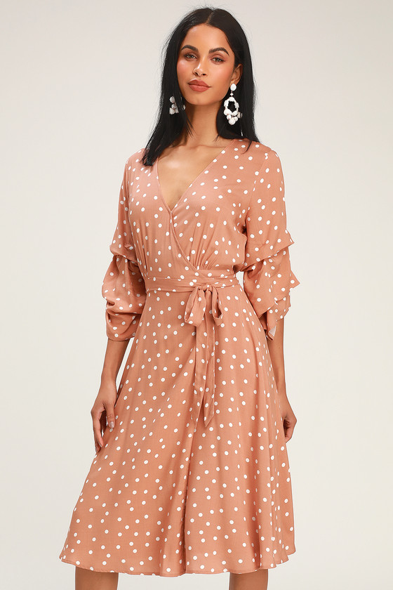 lulus polka dot midi dress