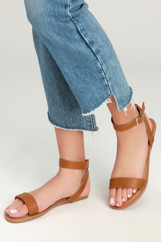 Hauna Whiskey Brown Ankle-Strap Sandals 4