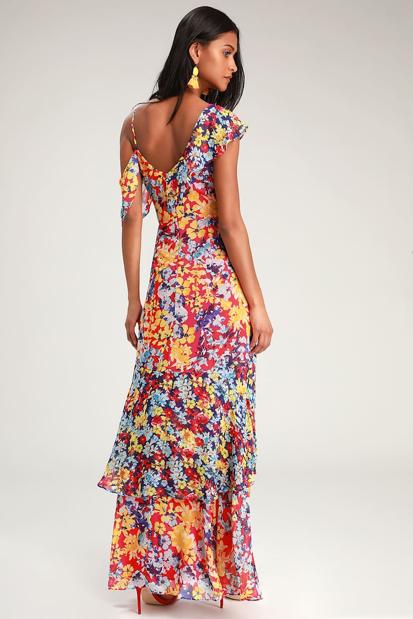 Printed Chiffon Maxi Dress image.