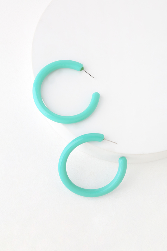 Alin Turquoise Resin Hoop Earrings 1