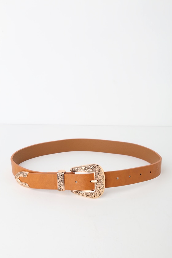 Cool Camel Belt - Engraved Buckle Belt - White Vegan Leather Belt - Lulus