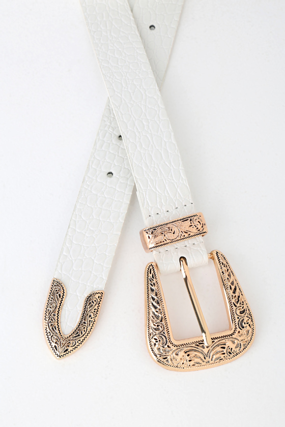 white belt gold buckle