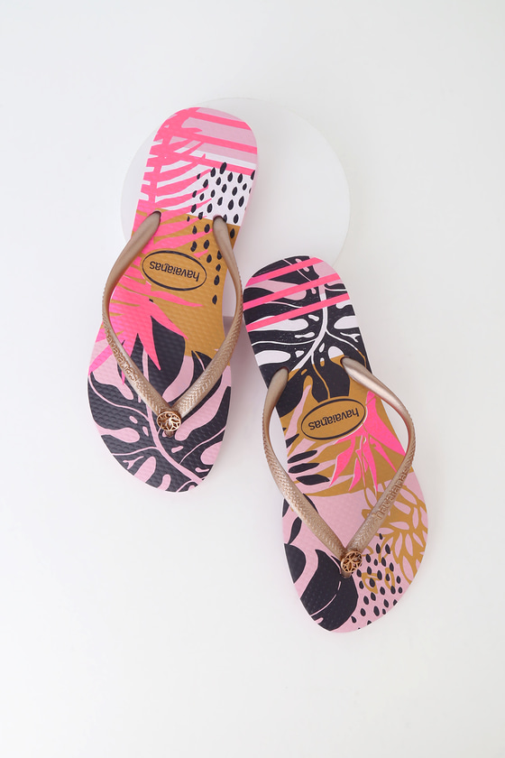 rose pink flip flops