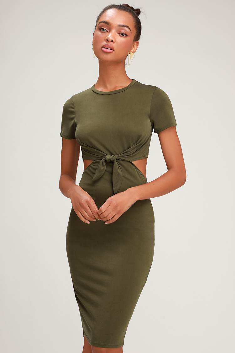 olive green black tie dress Freya Dress by Studio Lexi – Elegant Backless Satin Gown