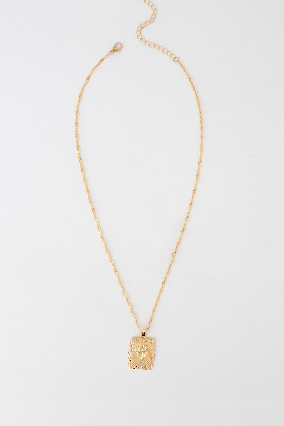 Pretty Gold Necklace Gold Frame Necklace Pendant Necklace