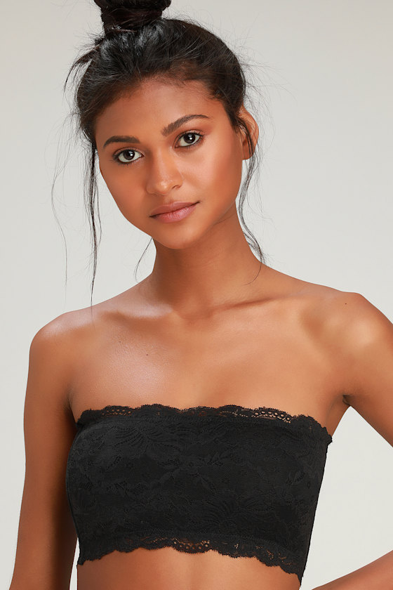 Isabel Black Lace Strapless Bralette 1