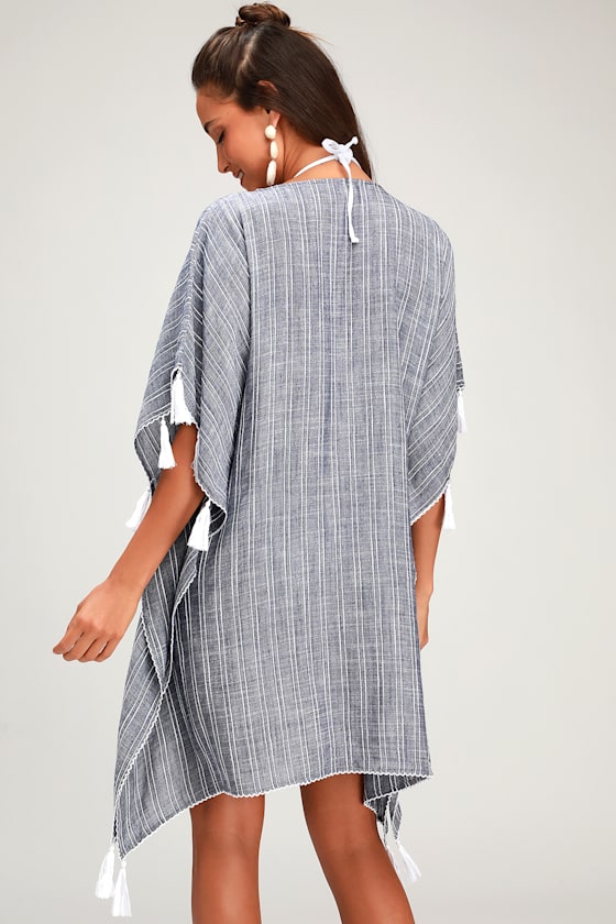 Cute Striped CoverUp Swim CoverUp Blue and White CoverUp Lulus