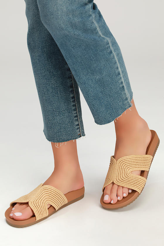Marguerite Natural Woven Slide Sandals 1
