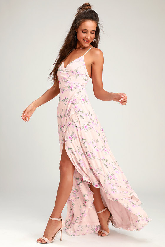 floral high low maxi dress