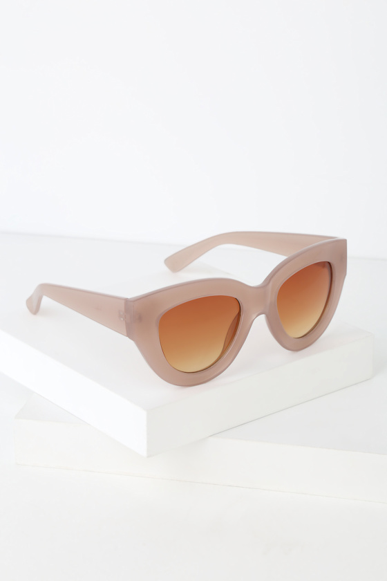 Kitt Taupe Oversized Cat Eye Sunglasses 1
