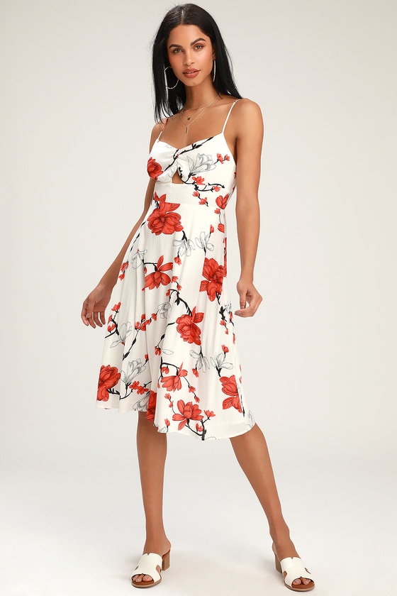 floral dress white