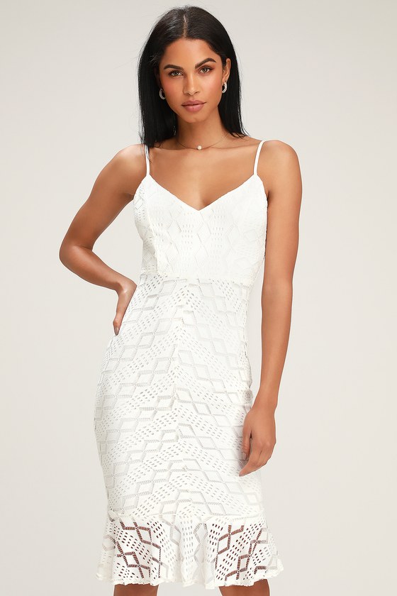 Cute White Dress - White Lace Dress - White Bodycon Dress - LWD - Lulus