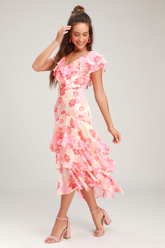 Pink Floral Ruffle Dress Cheap Sale, UP ...