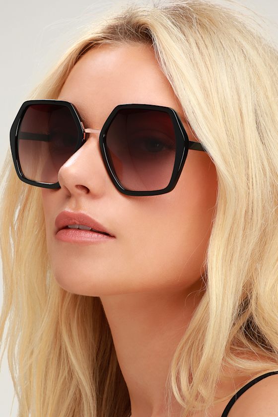 Alsuna Black Oversized Sunglasses 1
