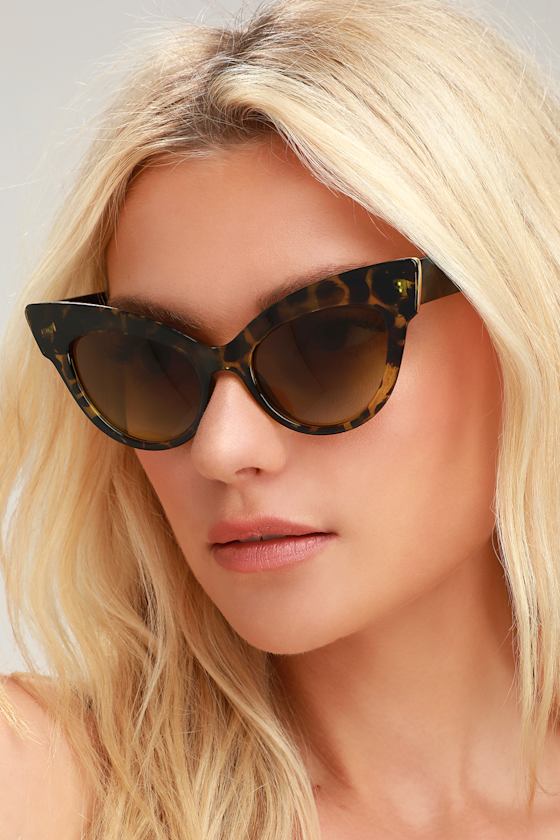 Chic Green Tortoise Sunglasses CatEye Sunglasses Sunnies Lulus