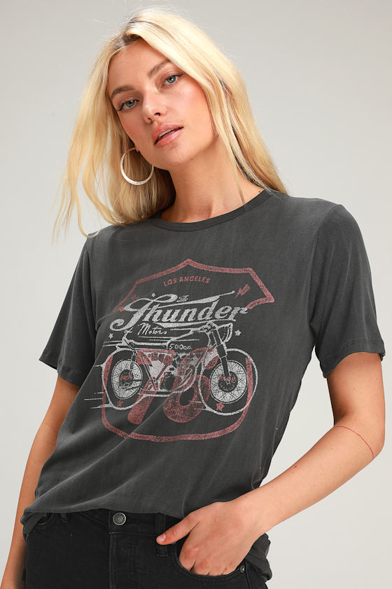 Thunder Washed Black Graphic Tee 2