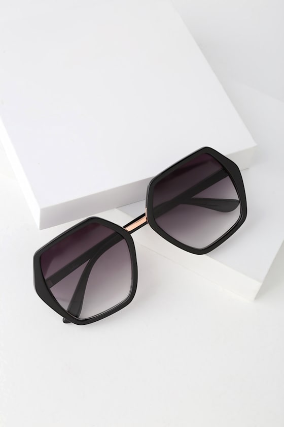 Alsuna Black Oversized Sunglasses 2