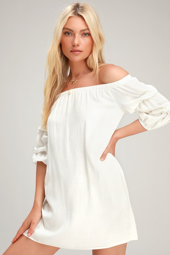 lulus white off shoulder dress