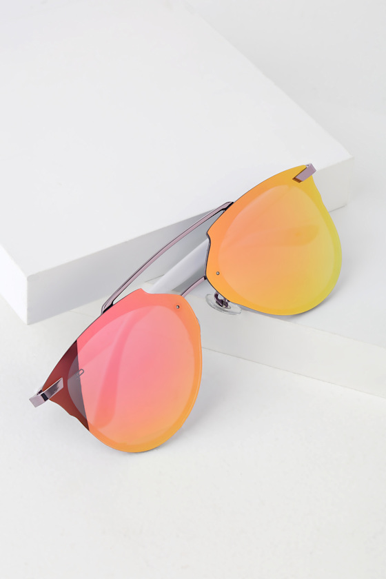 The Benz Pink Mirrored Aviator Sunglasses 2