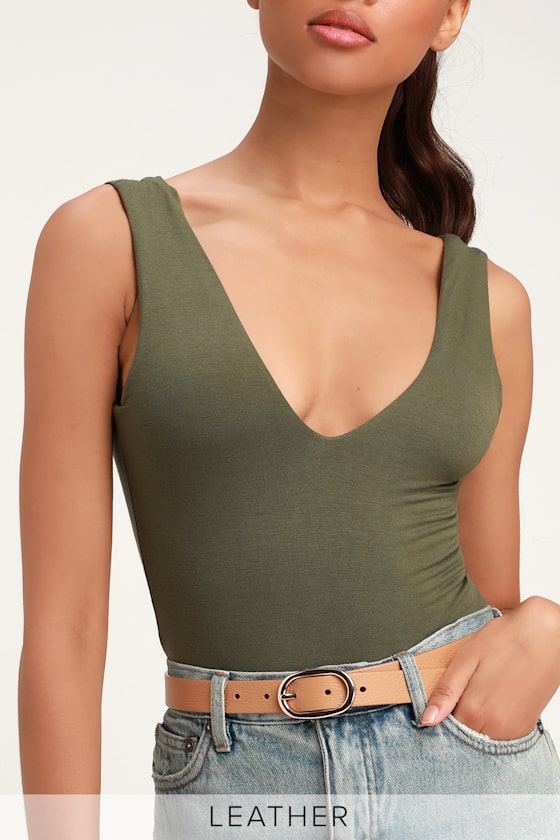 ladies tan belt