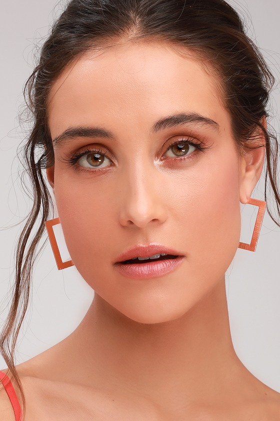 Lulus x LUV AJ Boxy Hoops - Rose Gold Hoops - Square Silver Hoops