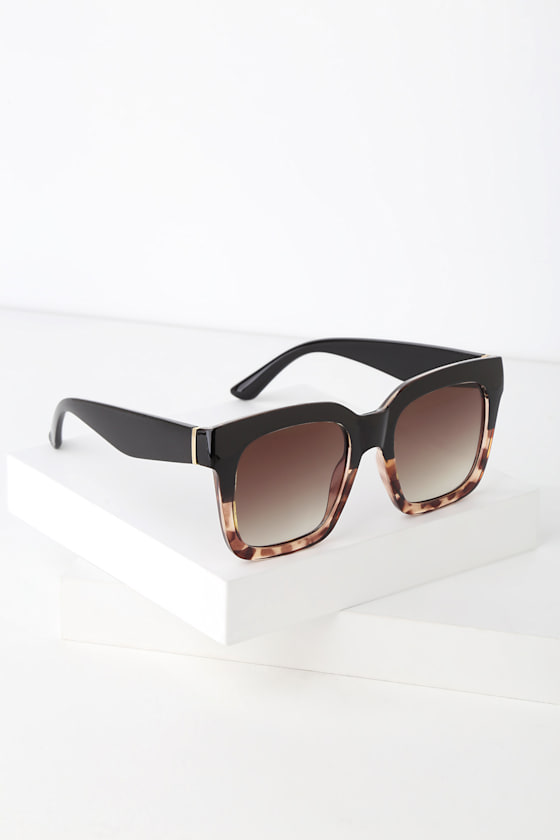 Truth or Square Black and Tortoise Oversized Sunglasses 2